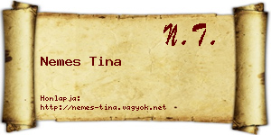 Nemes Tina névjegykártya